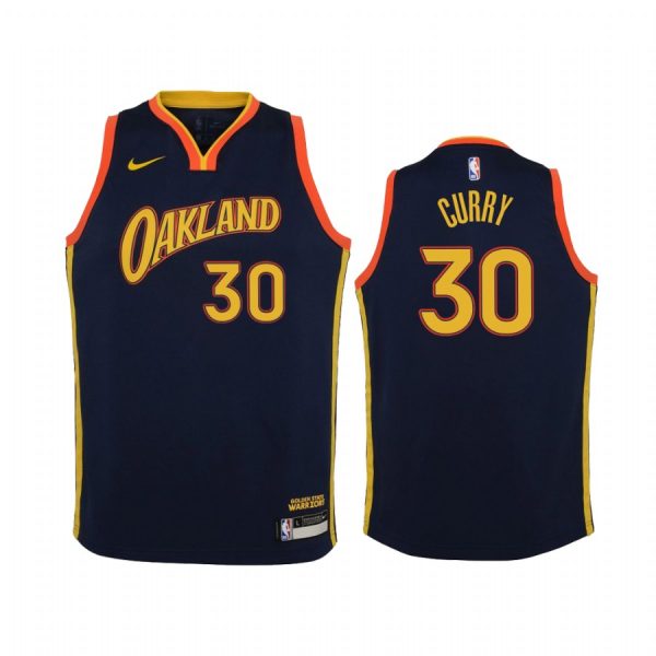 Golden State Warriors Stephen Curry 2020-21 City Navy Youth Jersey #30
