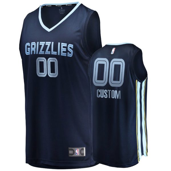 Grizzlies Men's Custom #00 Replica Icon Fanatics Branded Jersey