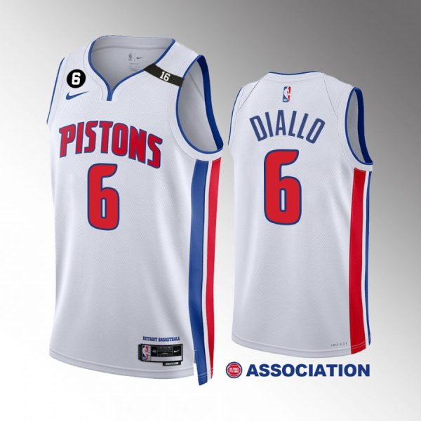Hamidou Diallo 2022-23 Detroit Pistons White #6 Association Edition Jersey Swingman