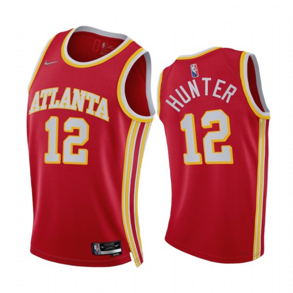 Hawks De'Andre Hunter Icon Edition Red 2021-22 Jersey 75th Season Diamond