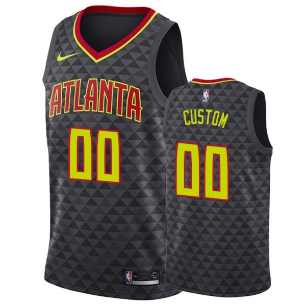 Hawks Male Custom #00 Icon Black Jersey