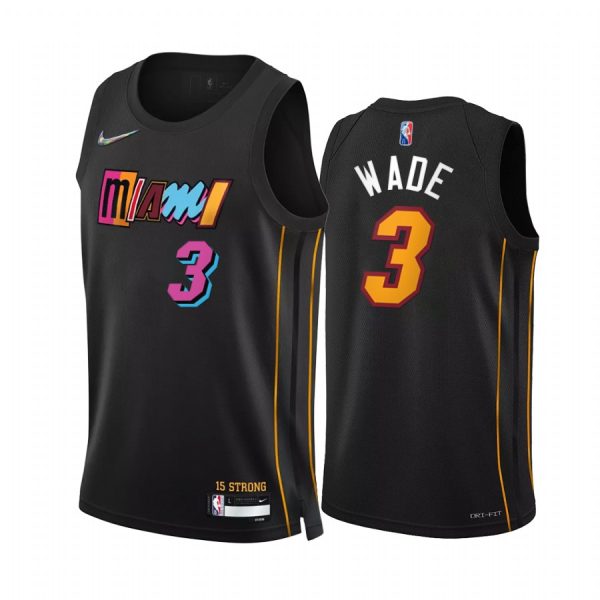 Heat Dwyane Wade City Edition Black Jersey 75th Anniversary