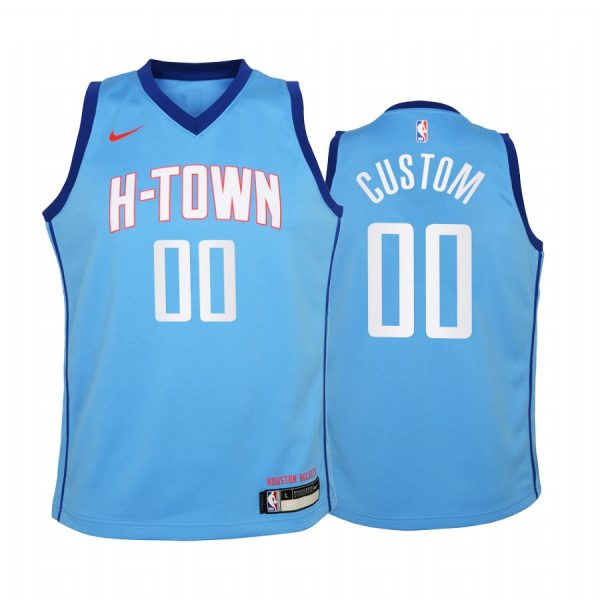 Houston Rockets Custom 2020-21 City Blue Youth Jersey -
