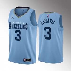 Jake LaRavia 2022-23 Memphis Grizzlies Blue #3 City Edition Jersey