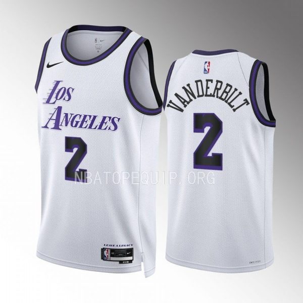 Jarred Vanderbilt Los Angeles Lakers White City Edition 2022-23 Unisex Jersey Swingman