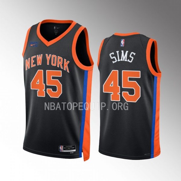 Jericho Sims 2022-23 New York Knicks Black #45 City Edition Jersey Swingman
