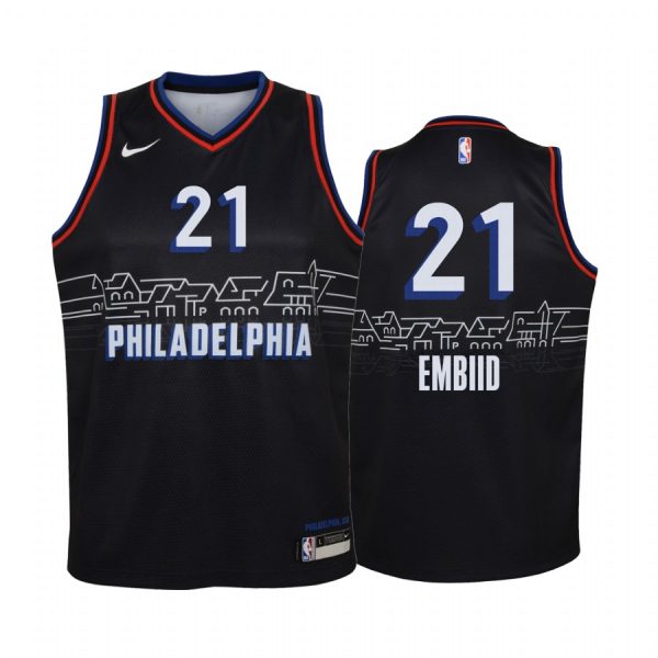 Joel Embiid Philadelphia 76ers 2020-21 City Edition Youth Jersey - Black
