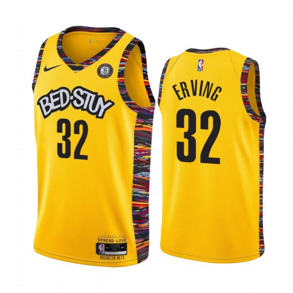 Julius Erving Brooklyn Nets 2019-20 Yellow City #32 Jersey