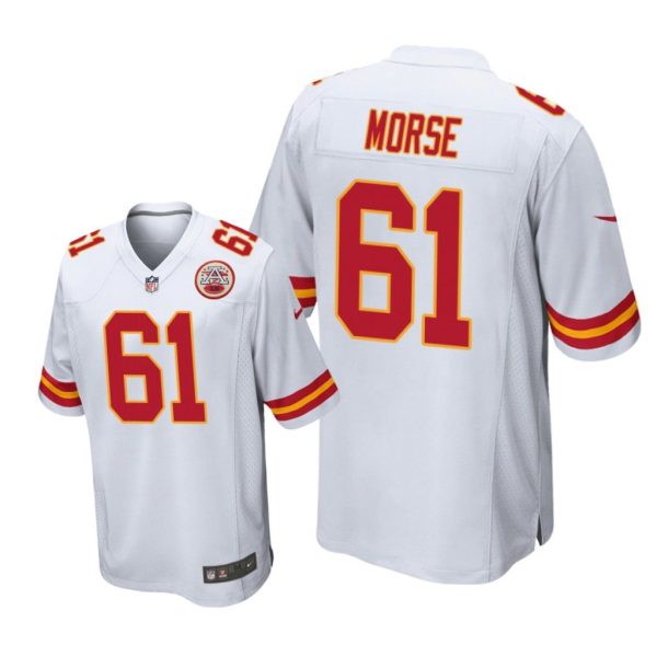 Kansas City Chiefs #61 White Men Mitch Morse Game Jersey