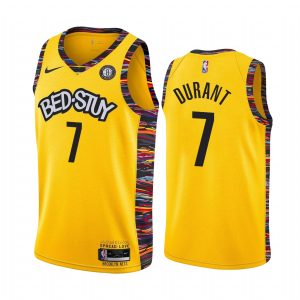 Kevin Durant Brooklyn Nets 2019-20 Yellow City #7 Jersey