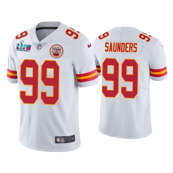 Khalen Saunders Kansas City Chiefs Super Bowl LVII White Vapor Limited Jersey