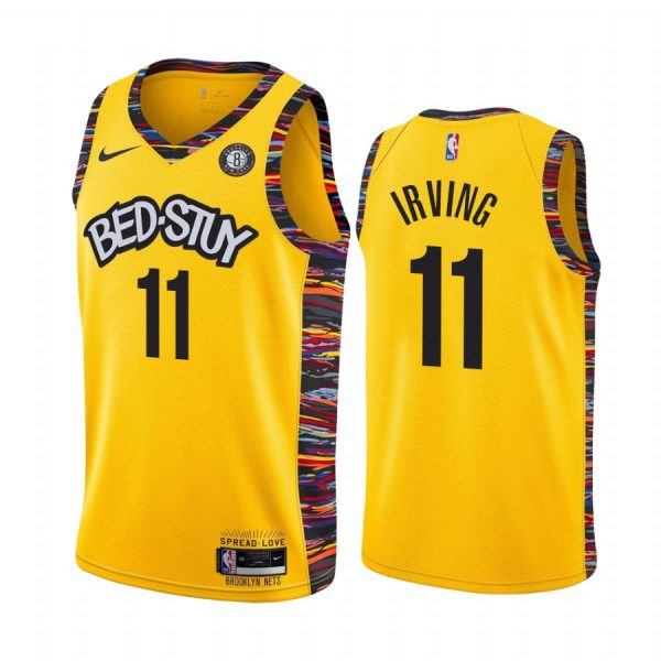 Kyrie Irving Brooklyn Nets 2019-20 Yellow City #11 Jersey