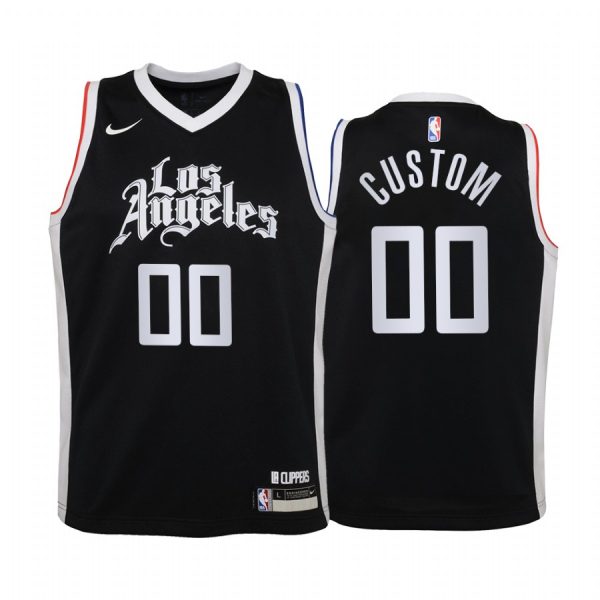 Los Angeles Clippers Custom 2020-21 City Black Youth Jersey -