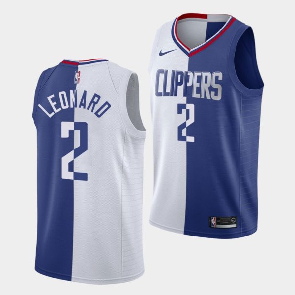 Los Angeles Clippers Kawhi Leonard #2 Split Association & Icon White Blue Jersey