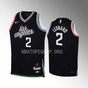 Los Angeles Clippers Kawhi Leonard City Edition Black Youth Jersey Swingman #2