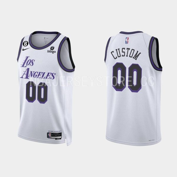 Los Angeles Lakers #00 Custom 2022-23 City Edition White Jersey