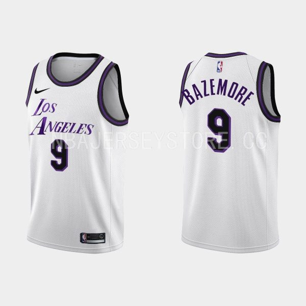 Los Angeles Lakers #9 Kent Bazemore 2022-23 City Edition White Jersey