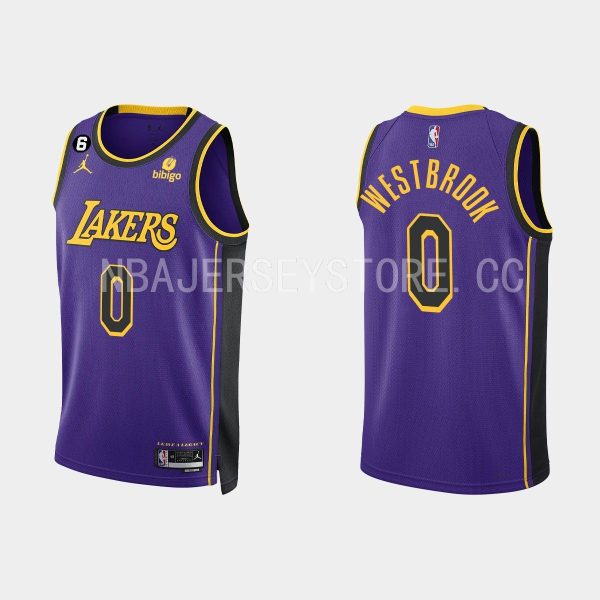Los Angeles Lakers Russell Westbrook #0 Purple 2022-23 Statement Edition Jersey