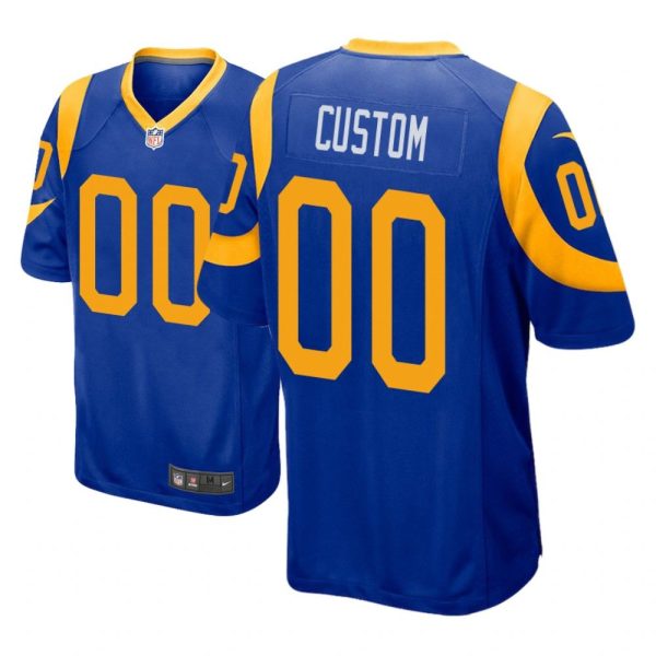 Los Angeles Rams #00 Royal Men Custom Game Jersey