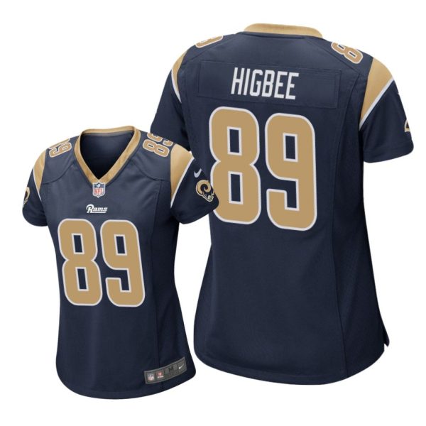 Los Angeles Rams #89 Navy Tyler Higbee Game Jersey - Women