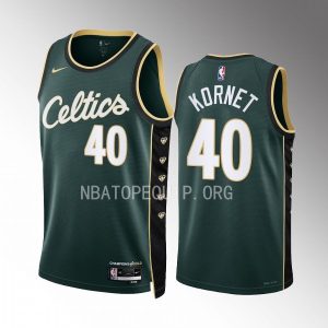 Luke Kornet Boston Celtics 2022-23 City Edition Green #40 Jersey Honor Bill Russell 11 Gold diamonds