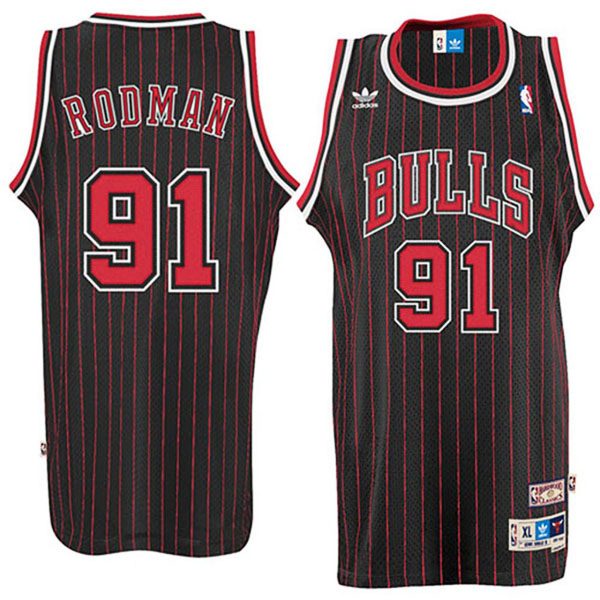 Male Dennis Rodman Chicago Bulls Soul Swingman Throwback Jersey-Black Jersey
