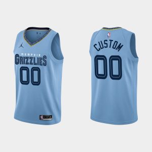 Memphis Grizzlies #00 Custom 2022-23 Statement Edition Blue Jersey