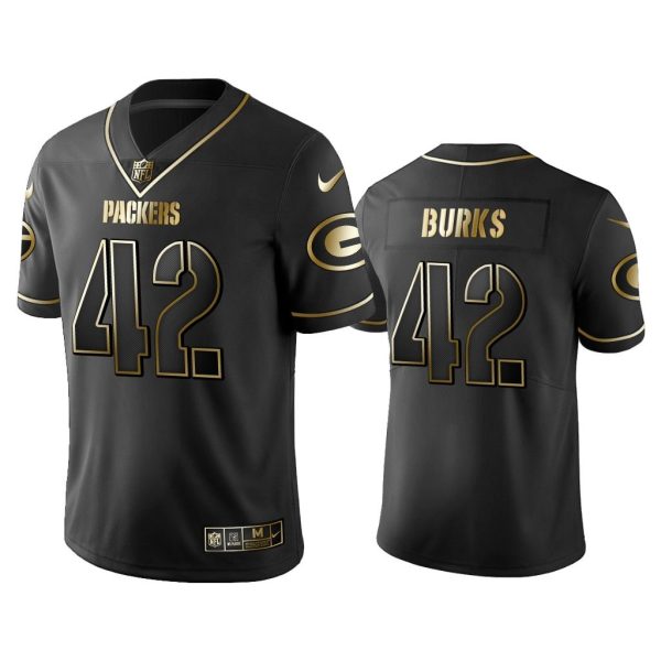 Men 2019 Golden Edition Vapor Untouchable Limited Green Bay Packers #42 Oren Burks Black Jersey