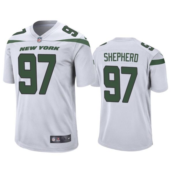 Men 2019 Nathan Shepherd #97 New York Jets White Game Jersey