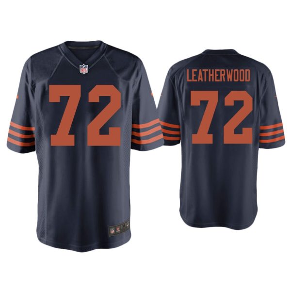 Men Alex Leatherwood Chicago Bears Navy Throwback Game Jersey