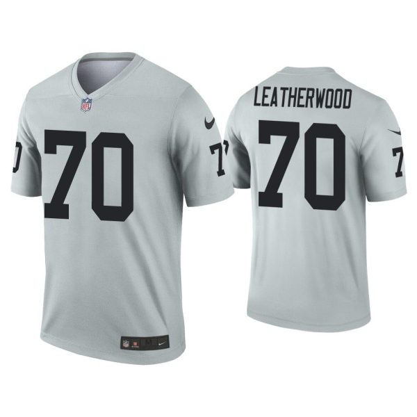Men Alex Leatherwood Las Vegas Raiders Silver Inverted Legend Jersey