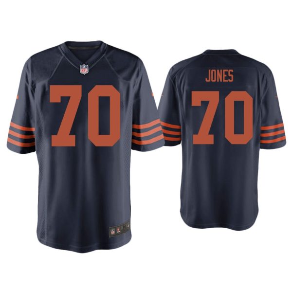 Men Braxton Jones Chicago Bears Navy Throwback Game Jersey