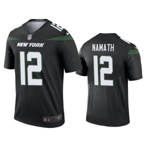 Men Color Rush Legend Joe Namath #12 New York Jets Black Jersey