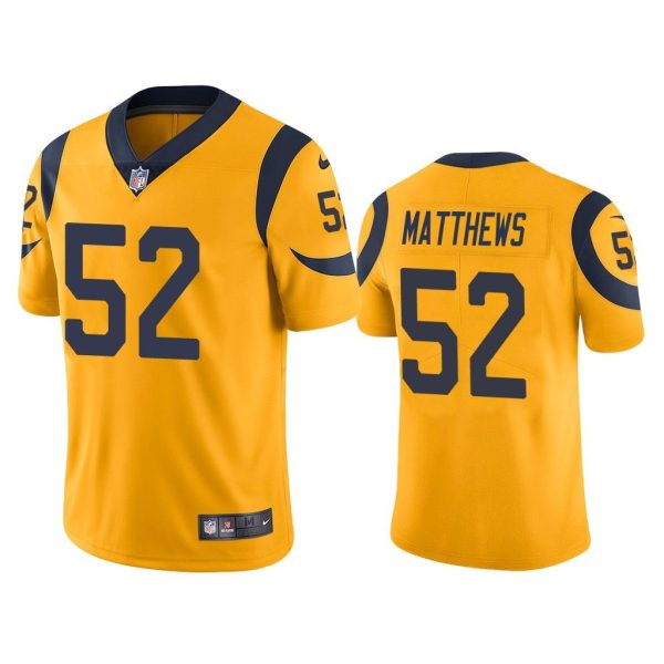 Men Color Rush Limited Clay Matthews #52 Los Angeles Rams Gold Jersey
