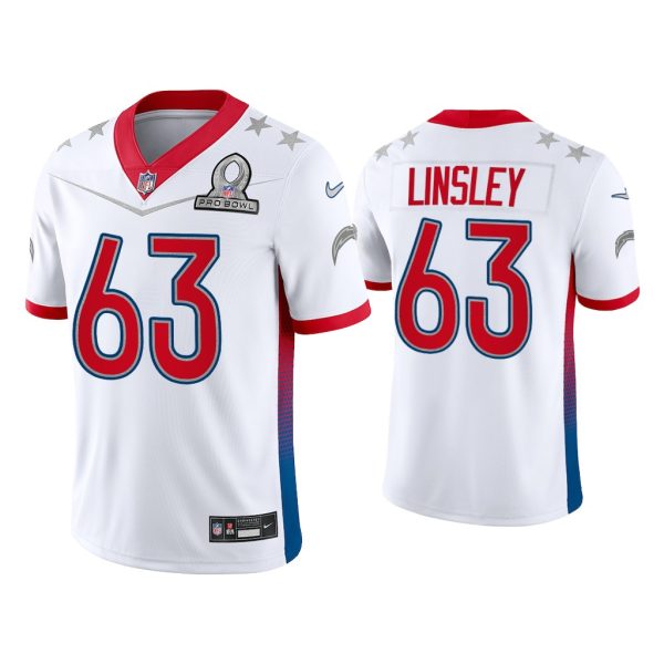 Men Corey Linsley Los Angeles Chargers 2022 AFC Pro Bowl White Game Jersey