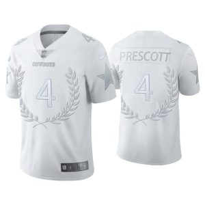 Men Dak Prescott Dallas Cowboys White Platinum Limited Jersey