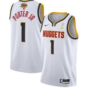 Men Denver Nuggets #1 Michael Porter Jr. White 2023 Finals Association Edition Stitched Jersey