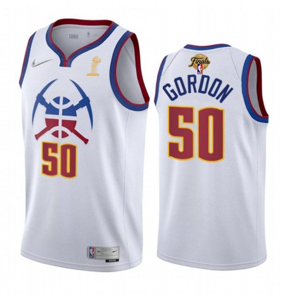 Men Denver Nuggets #50 Aaron Gordon White 2023 Finals Earned Edition Stitched Jersey