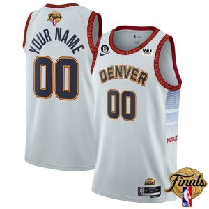 Men Denver Nuggets Active Player Custom White 2023 Finals Icon Edition Stitched Basketball Jersey