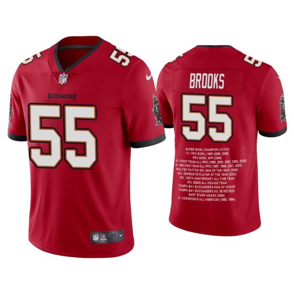 Men Derrick Brooks Tampa Bay Buccaneers Red Career Highlight Limited Edition Jersey