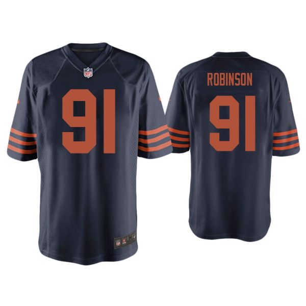 Men Dominique Robinson Chicago Bears Navy Throwback Game Jersey