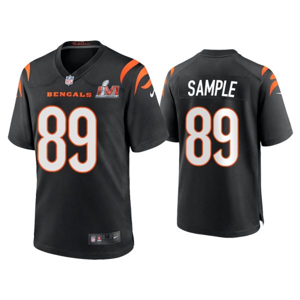 Men Drew Sample Cincinnati Bengals Super Bowl LVI Black Game Jersey