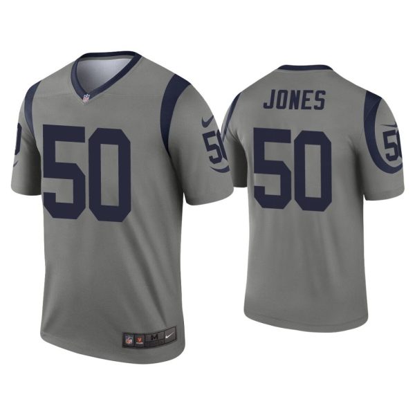 Men Ernest Jones Los Angeles Rams Gray Inverted Legend Jersey