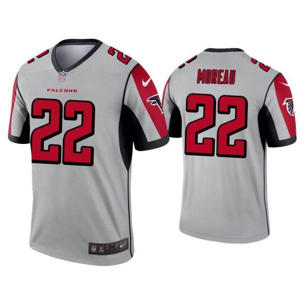 Men Fabian Moreau Atlanta Falcons Silver Inverted Legend Jersey