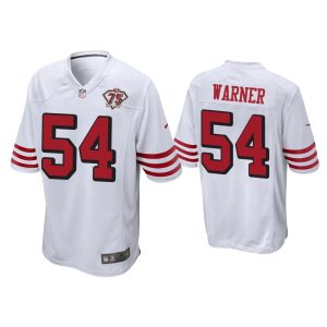 Men Fred Warner San Francisco 49ers White 75th Anniversary Game Jersey