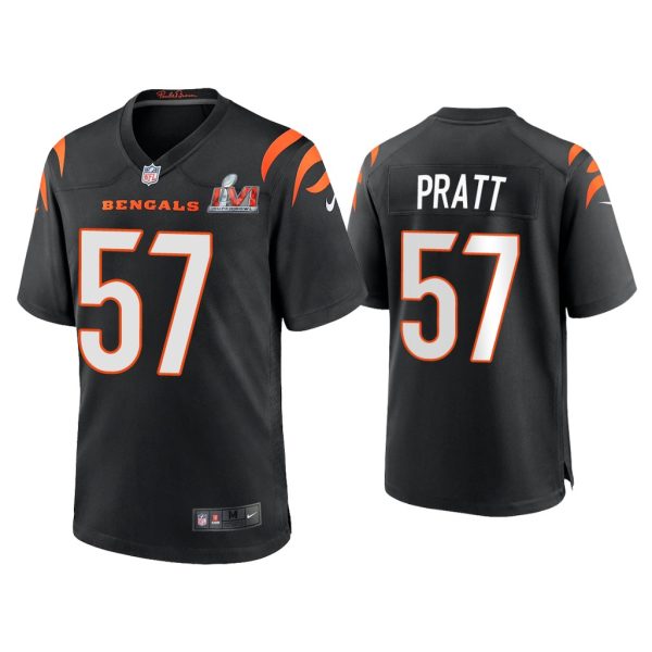 Men Germaine Pratt Cincinnati Bengals Super Bowl LVI Black Game Jersey