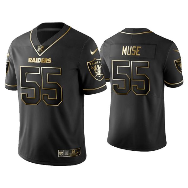 Men Golden Edition Vapor Limited Raiders Tanner Muse Black Jersey