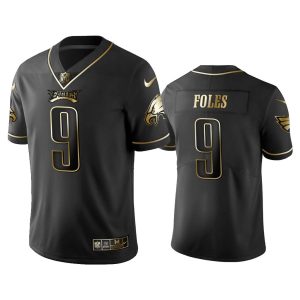 Men Golden Edition Vapor Untouchable Limited Eagles #9 Nick Foles Black Jersey