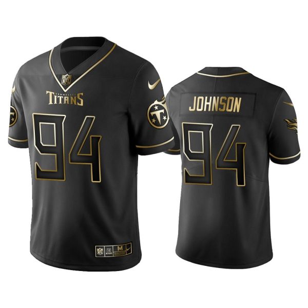 Men Golden Edition Vapor Untouchable Limited Titans #94 Austin Johnson Black Jersey