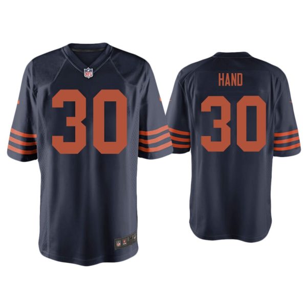 Men Harrison Hand Chicago Bears Navy Throwback Game Jersey